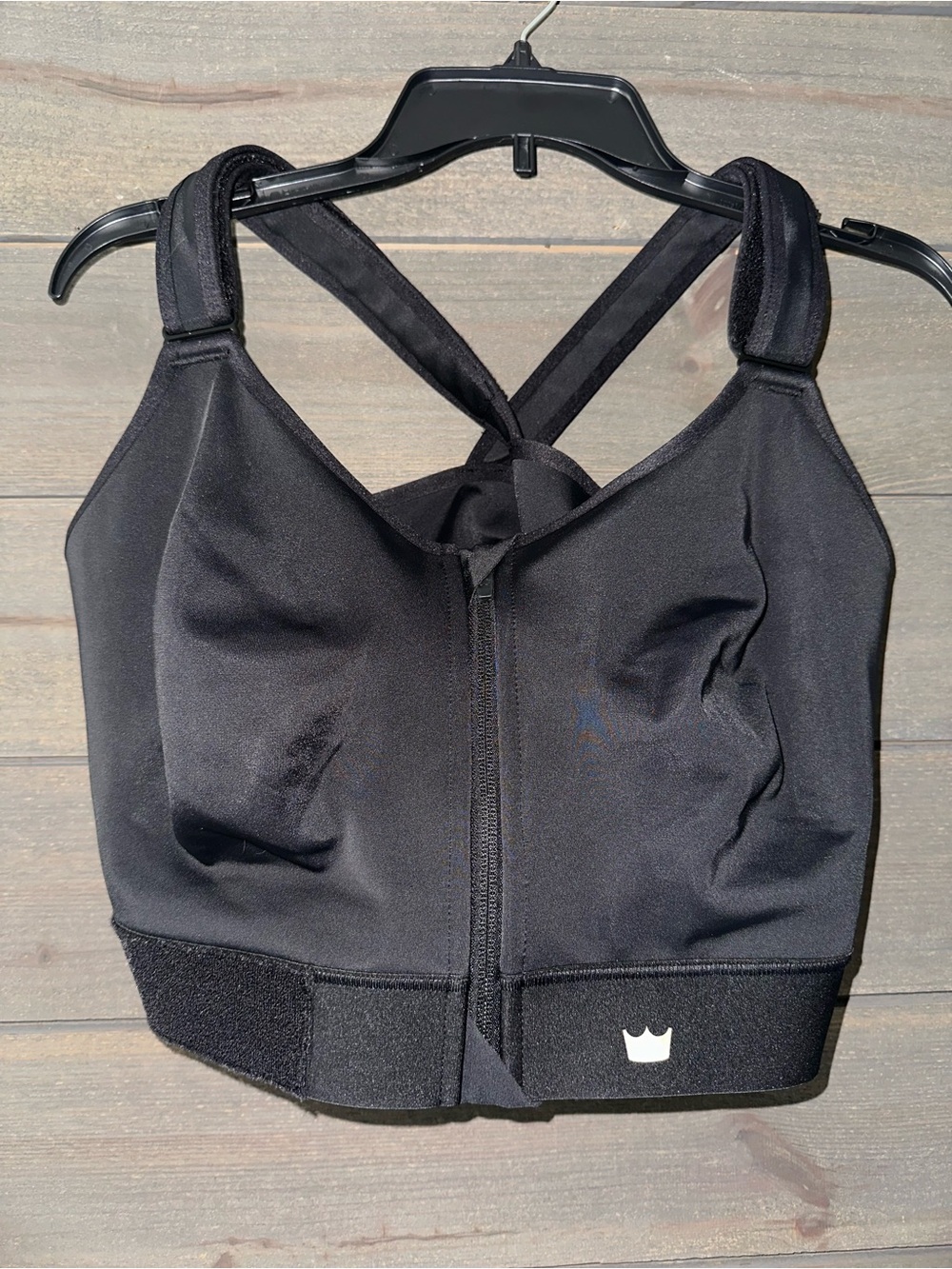 SHEFIT Women’s Black Front-Zip Supportive Sports Bra